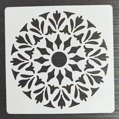 30*30cm Geometrijska Mandala DIY Šablone za slojeve Oslikavanje zidova Namještaj Spomenar Bojanje Album za utiskivanje Ukrasni predložak