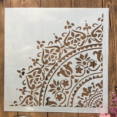 30*30 см голямо геометрично колело за мандала Направи си сам шаблони за наслояване, албум за оцветяване, щамповане, албум, декоративен шаблон