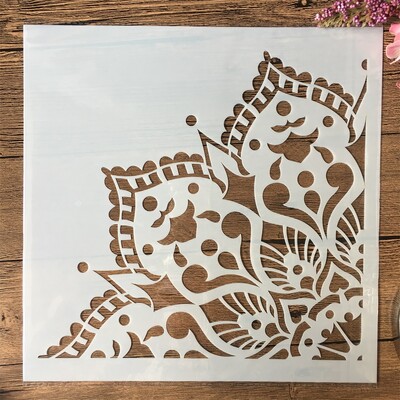 30*30 см голямо геометрично колело за мандала Направи си сам шаблони за наслояване, албум за оцветяване, щамповане, албум, декоративен шаблон