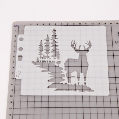 Пластмасови DIY шаблони за многократна употреба, Шаблон за рисуване върху дървено платно Коледен декор S103
