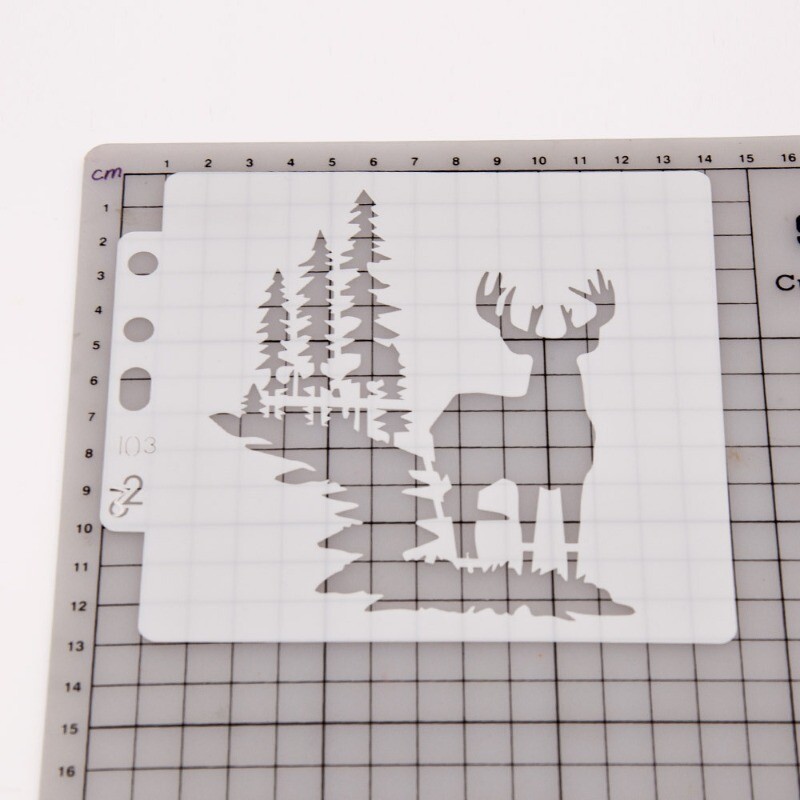 Пластмасови DIY шаблони за многократна употреба, Шаблон за рисуване върху дървено платно Коледен декор S103