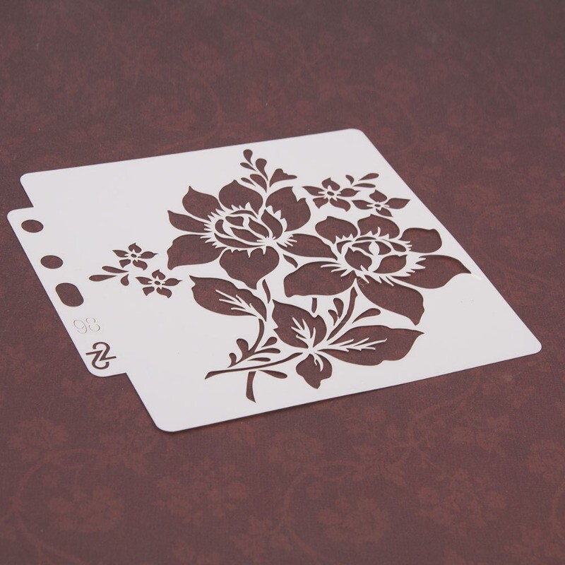 Sablonok festéshez, műanyag újrafelhasználható rajzsablonok kézművesekhez Sziklafestéshez fa falcsempére Lakásdekoráció S98