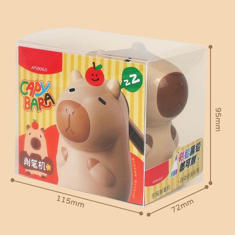 Модерна сладка острилка за моливи Capybara Механични ръчни инструменти за заточване Автоматично влиза в анимационни училищни офис консумативи