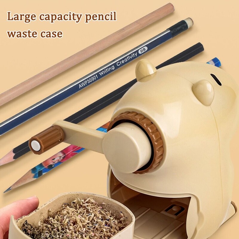 Модерна сладка острилка за моливи Capybara Механични ръчни инструменти за заточване Автоматично влиза в анимационни училищни офис консумативи