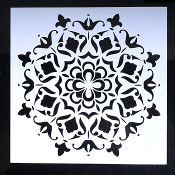 15 cm DIY Craft Layering Mandala Stencils For Wall Painting Scrapbooking Stamps Άλμπουμ Διακοσμητικές χάρτινες κάρτες ανάγλυφου