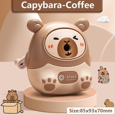 Сладка карикатура Capybara Ръчна манивела Механична острилка за моливи Моливът автоматично влиза в инструмента за заточване на моливи Канцеларски материали