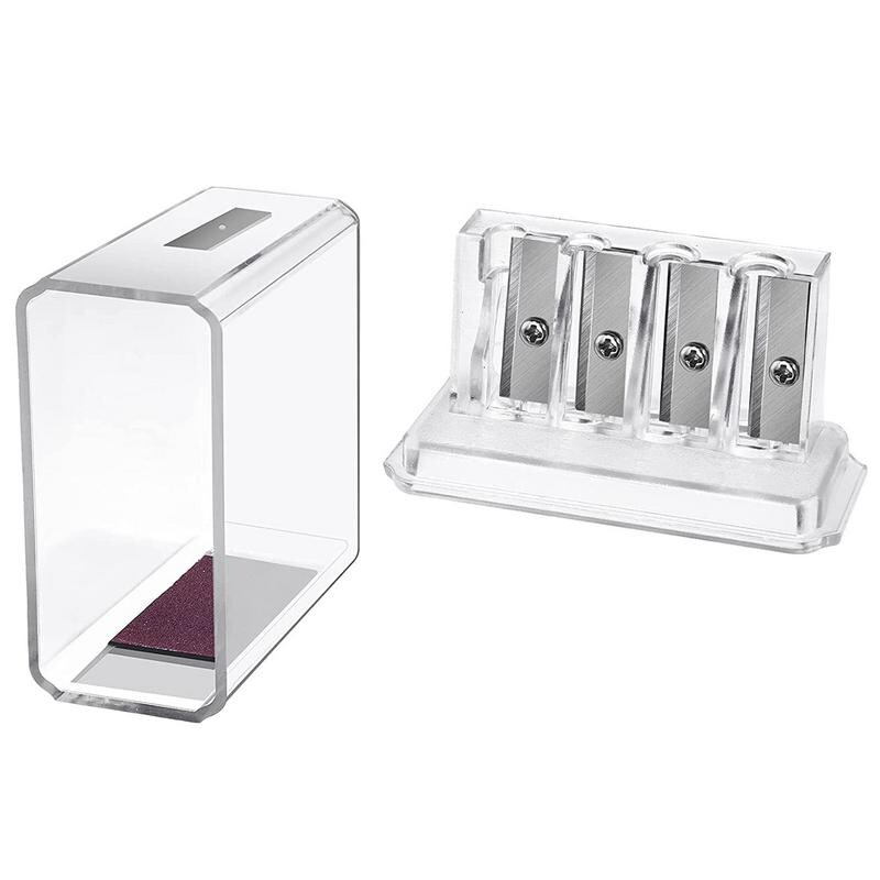 Острилка с 4 дупки Многофункционална острилка за моливи с капак за въглен Молив Скица Моливи Рисуване