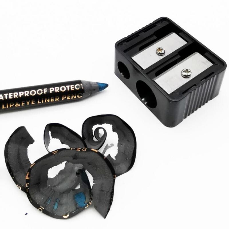 Marca cu găuri duble Ruj de precizie Ascuțitor de creion cosmetic pentru creion de buze pentru sprâncene Creion de ochi Cadou pentru fete Rechizite școlare