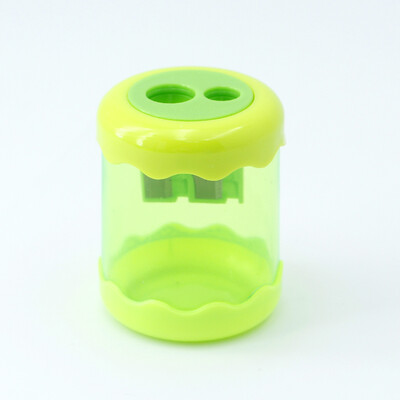 1kom slatko ručno šiljilo velikog kapaciteta s dvije rupe, izdržljivo cilindrično plastično šiljilo za olovke