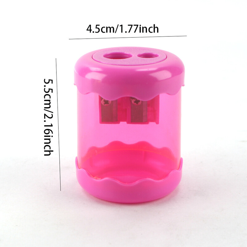 1kom slatko ručno šiljilo velikog kapaciteta s dvije rupe, izdržljivo cilindrično plastično šiljilo za olovke