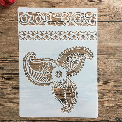 A4 29 * 21 cm Mandala cvijet DIY šablone Zidne slike Spomenar Bojanje Reljefni album Ukrasni papirni predložak kartice, zid