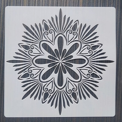 20*20cm Geometrijska Mandala DIY Šablone za slojeve Oslikavanje zidova Namještaj Spomenar Bojanje Album za utiskivanje Ukrasni predložak