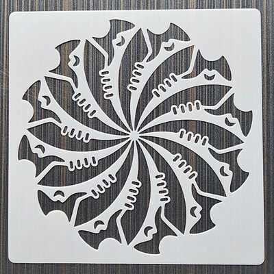 1Pes 15*15cm Mandala DIY Šablone za slojeve Oslikavanje zidova Namještaj Spomenar Bojanje Album za utiskivanje Ukrasni predložak