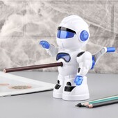 Ascuțitor de creion manual cu manivelă, cu design drăguț de desene animate robot pentru copii, elevi, studenți, rechizite școlare