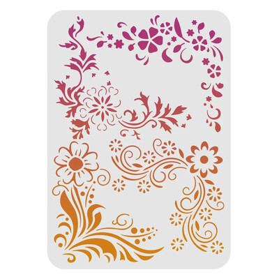 Цветен ъгъл Направи си сам Декоративен шаблон за шаблон A4 Голям шаблон за многократна употреба Mylar Paint Дървени тебеширени табели за мебели Празник