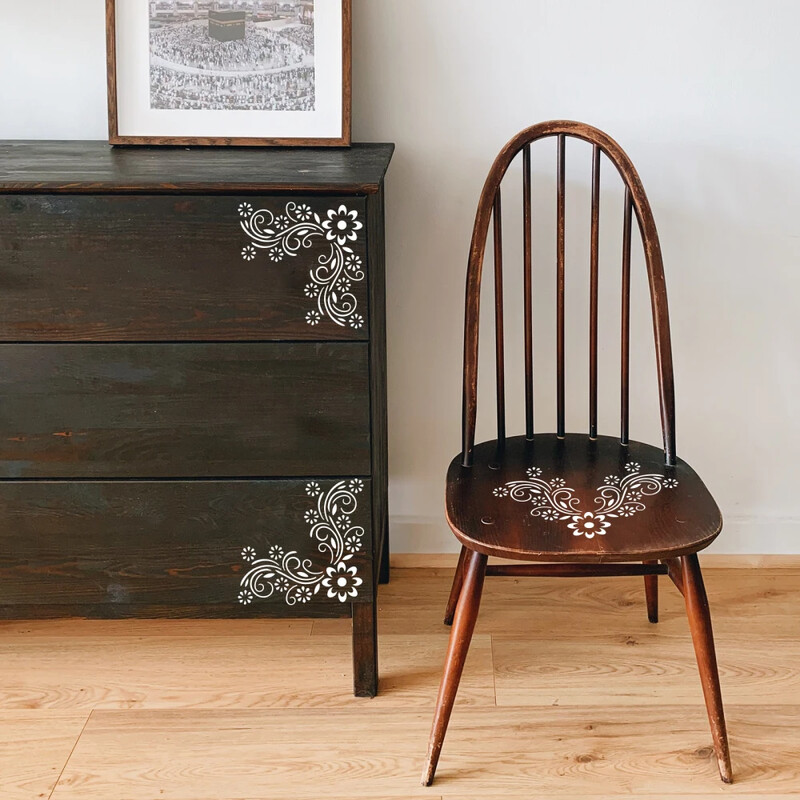 Цветен ъгъл Направи си сам Декоративен шаблон за шаблон A4 Голям шаблон за многократна употреба Mylar Paint Дървени тебеширени табели за мебели Празник