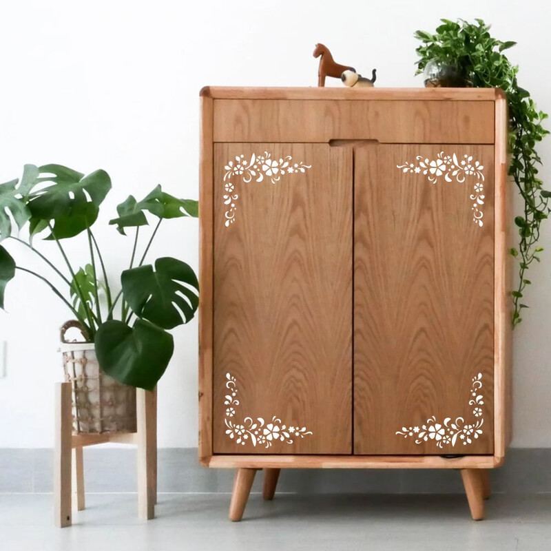 Цветен ъгъл Направи си сам Декоративен шаблон за шаблон A4 Голям шаблон за многократна употреба Mylar Paint Дървени тебеширени табели за мебели Празник