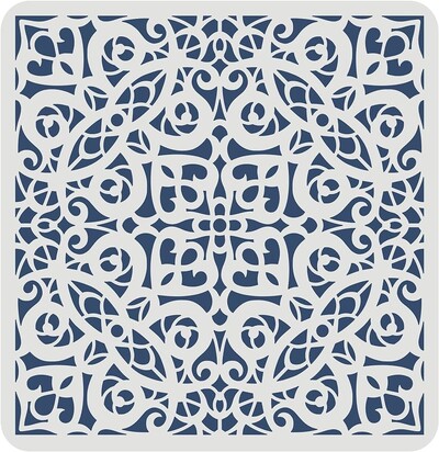 Богато украсен флорален шаблон 11,8x11,8 инча дантелен шаблон Templete Пластмасови шаблони за рисуване на цветя с мандала Многократно използваем дантелен шаблон с цветя