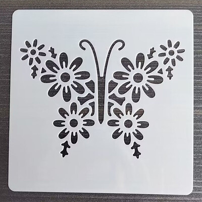 Predložak leptira 13*13 cm DIY Šablone za slojeve Zidne slike Spomenar Bojanje Album za utiskivanje Predložak ukrasnih kartica