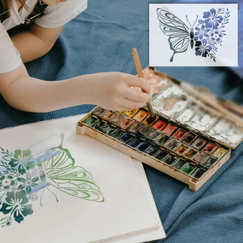 YOMDID 1 τμχ Butterfly DIY Graffiti Stencil Painting Hollow Out Διακοσμητικά στένσιλ Χρωματισμός Ανάγλυφο Βιβλίο εικόνων Διακοσμητικό