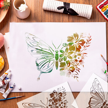 YOMDID 1 τμχ Butterfly DIY Graffiti Stencil Painting Hollow Out Διακοσμητικά στένσιλ Χρωματισμός Ανάγλυφο Βιβλίο εικόνων Διακοσμητικό