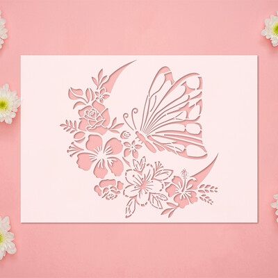 YOMDID 1buc Fluture Floare Luna Șablon DIY Pictură Graffiti Șabloane Decorative Evidențiate embosare Decorare carte cu imagini