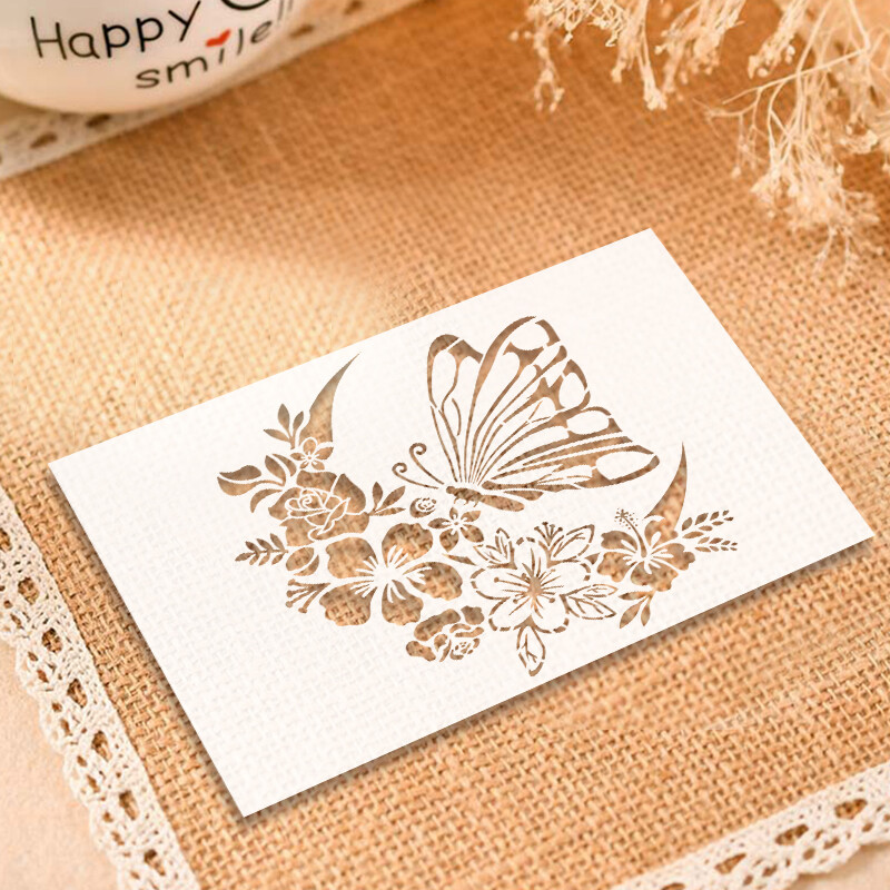 YOMDID 1buc Fluture Floare Luna Șablon DIY Pictură Graffiti Șabloane Decorative Evidențiate embosare Decorare carte cu imagini