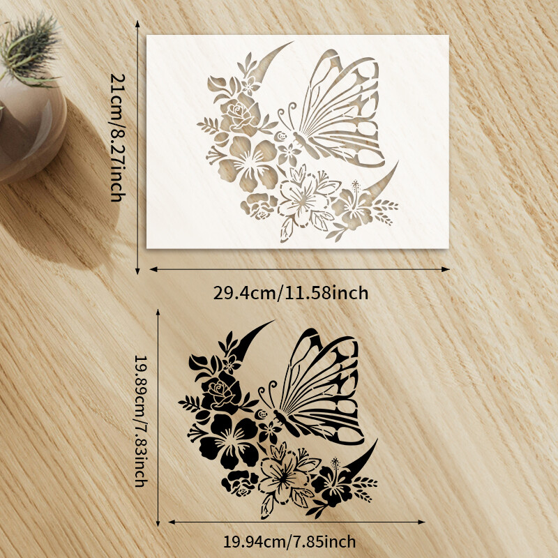 YOMDID 1buc Fluture Floare Luna Șablon DIY Pictură Graffiti Șabloane Decorative Evidențiate embosare Decorare carte cu imagini