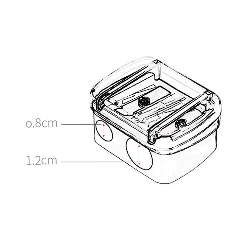 1 tk kahekordse auguga pliiatsiteritaja, must mini pliiatsiteritaja, laste kooli õppekirjatarbed