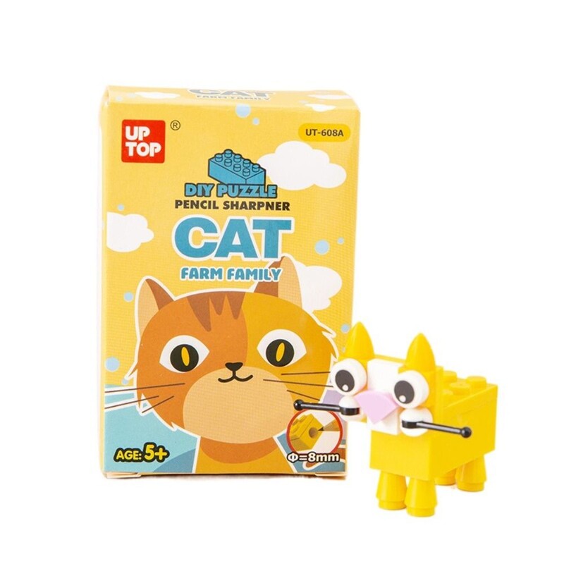 Blocuri de construcție în formă de animal DIY Ascuțitor creion Desen Puzzle Jucării Asamblare DIY Ascuțitor creion Schițe Scriere