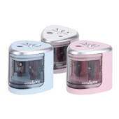 Višenamjensko automatsko električno šiljilo za olovke na baterije s 2 rupe (6-8 mm / 9-12 mm) za učenike kod kuće, plavo