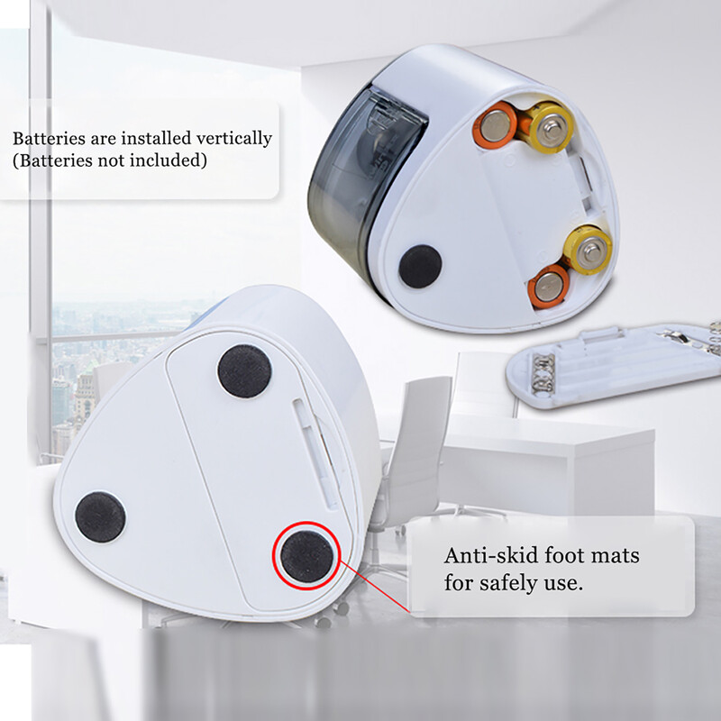 Višenamjensko automatsko električno šiljilo za olovke na baterije s 2 rupe (6-8 mm / 9-12 mm) za učenike kod kuće, plavo