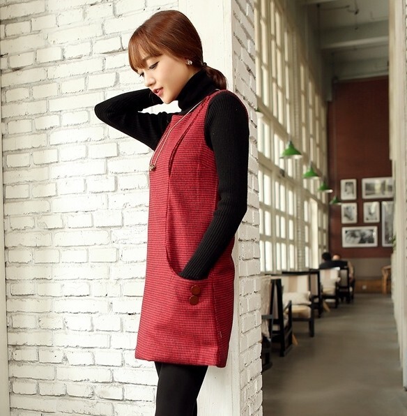 Vestă de lână cu dinți de lână, fustă fără mâneci de toamnă și iarnă de damă, mărime mare, jupon la modă, rochie de slăbit