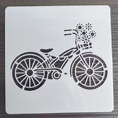 Predložak za bicikl 13*13 cm Šablone za šablone za zidne slike Spomenar bojanje za utiskivanje albuma „uradi sam“ Predložak ukrasnih kartica