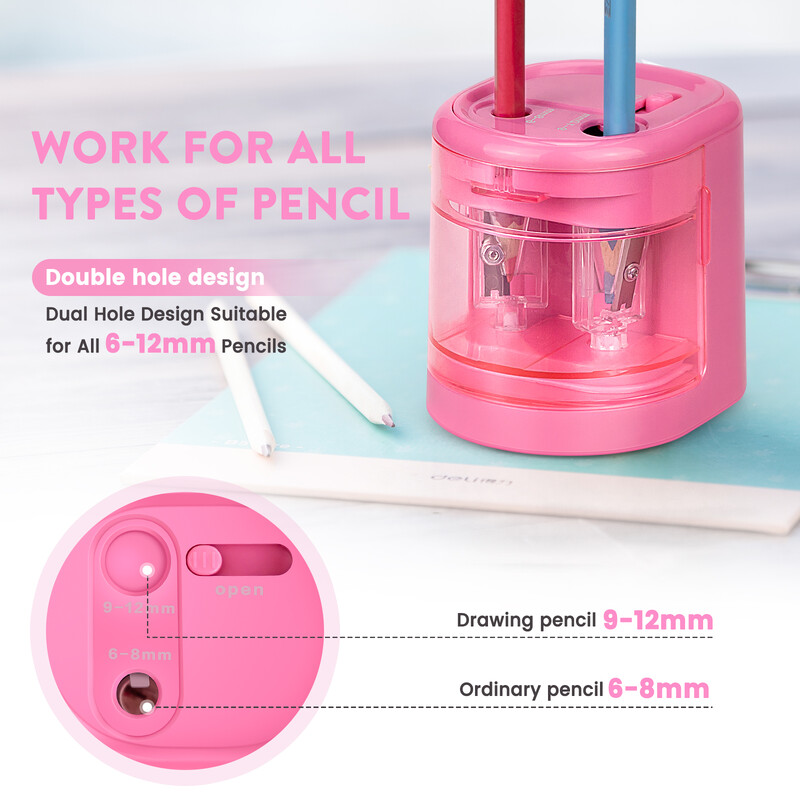 Електрическа острилка за моливи Eagle, работи с батерия или USB, двойни дупки, двойни остриета, преносима, офис, ученически пособия Канцеларски материали