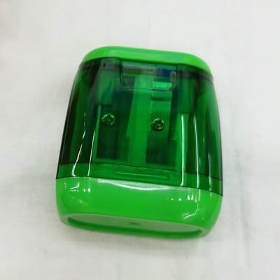 1 buc. Ascuțitor de creion transparent de culoare din plastic pentru elevi Ascuțitor de creioane cu orificiu cu două orificii geometrice