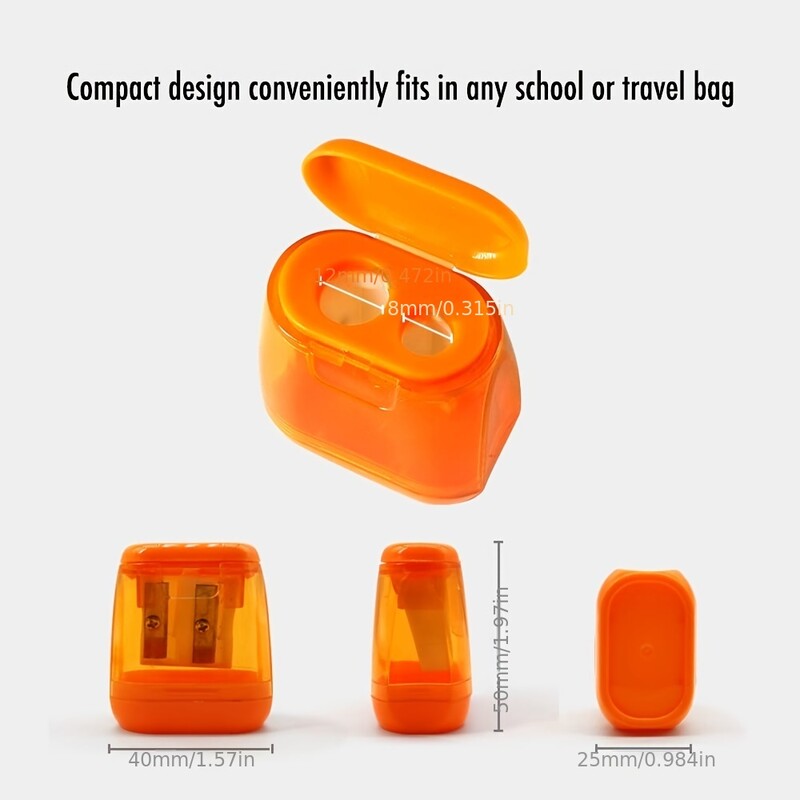 1 buc. Ascuțitor de creion transparent de culoare din plastic pentru elevi Ascuțitor de creioane cu orificiu cu două orificii geometrice