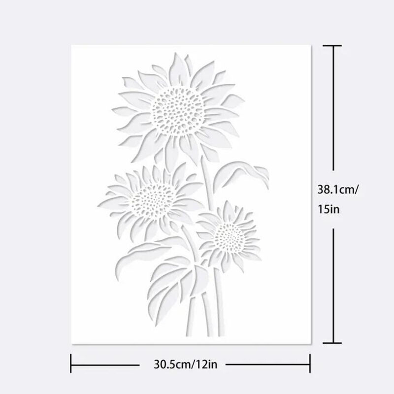 38 * 30,5 cm saulėgrąžų trafaretai PET tuščiavidurė spausdinimo lenta „pasidaryk pats“ baldų sluoksniavimas sienų dažymas šablonų dekoravimas daugkartinis
