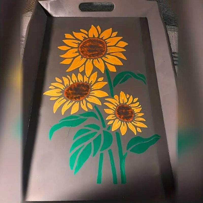38 * 30,5 cm saulėgrąžų trafaretai PET tuščiavidurė spausdinimo lenta „pasidaryk pats“ baldų sluoksniavimas sienų dažymas šablonų dekoravimas daugkartinis