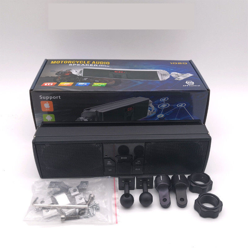 Motociklo garso žemųjų dažnių garsiakalbis MP3 Bluetooth radijo antidetonacinis vairas 12v rago modifikacija