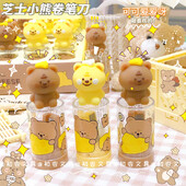 Cheese Bear Острилка за моливи Kawaii Канцеларски материали Училищни офис консумативи Сладка острилка за молив Creative back to school Прекрасно