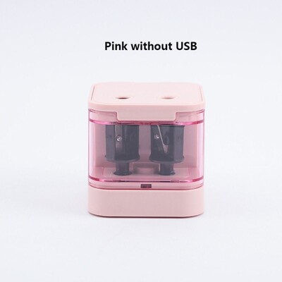 Ascuțitoare electrică pentru creion cu USB și baterie Moduri duale Capac de siguranță cu orificiu dublu Rechizite pentru înapoi la școală pentru copii Papeleria