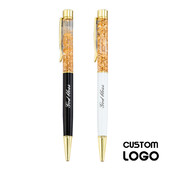 2 vnt. Individualizuotas logotipas Juodojo balto aukso lapų folijos metalinis tušinukas suasmenintas vestuvių dovanų reklaminis rašiklis mokykliniai biuro reikmenys