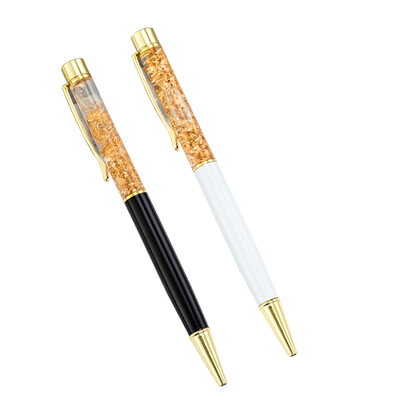 2 vnt. Individualizuotas logotipas Juodojo balto aukso lapų folijos metalinis tušinukas suasmenintas vestuvių dovanų reklaminis rašiklis mokykliniai biuro reikmenys