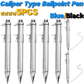 Мултифункционална писалка с калипер 0/100 Vernier Caliper Roller 1.0mm Ball Point Пластмасови студентски канцеларски материали Подарък Измервателни инструменти