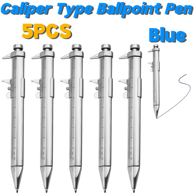 Мултифункционална писалка с калипер 0/100 Vernier Caliper Roller 1.0mm Ball Point Пластмасови студентски канцеларски материали Подарък Измервателни инструменти