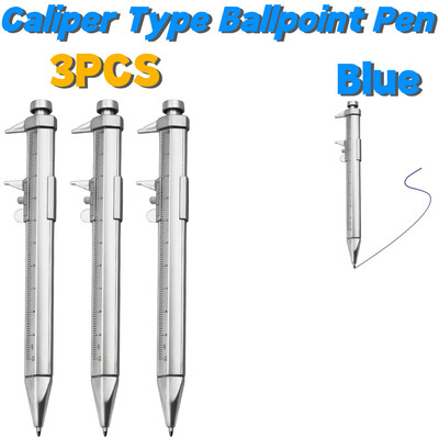 Мултифункционална писалка с калипер 0/100 Vernier Caliper Roller 1.0mm Ball Point Пластмасови студентски канцеларски материали Подарък Измервателни инструменти