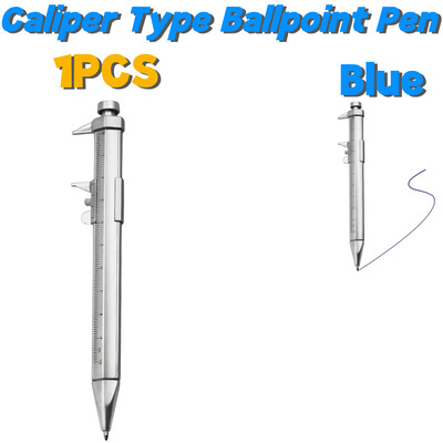 Мултифункционална писалка с калипер 0/100 Vernier Caliper Roller 1.0mm Ball Point Пластмасови студентски канцеларски материали Подарък Измервателни инструменти