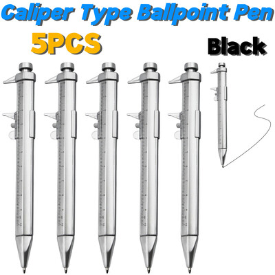 Мултифункционална писалка с калипер 0/100 Vernier Caliper Roller 1.0mm Ball Point Пластмасови студентски канцеларски материали Подарък Измервателни инструменти