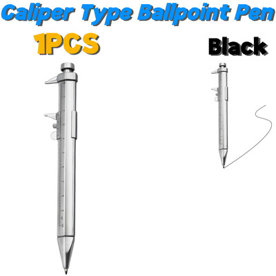 Мултифункционална писалка с калипер 0/100 Vernier Caliper Roller 1.0mm Ball Point Пластмасови студентски канцеларски материали Подарък Измервателни инструменти